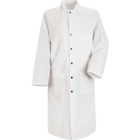 VF IMAGEWEAR Red Kap® Snap-Front Butcher Coat, Spun Polyester, White, 3XL KS58WHRG3XL